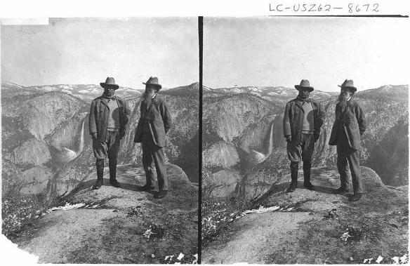 Portrait de John Muir et Théodore Roosevelt.