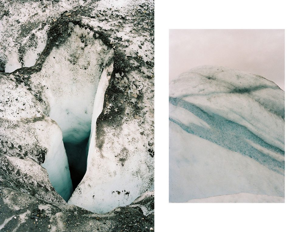 Photos de crevasses de glace prisent lors du road trip en Alsaka 