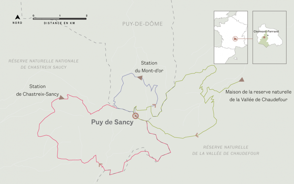 Les différents itinéraires de randonnée au Puy de Sancy