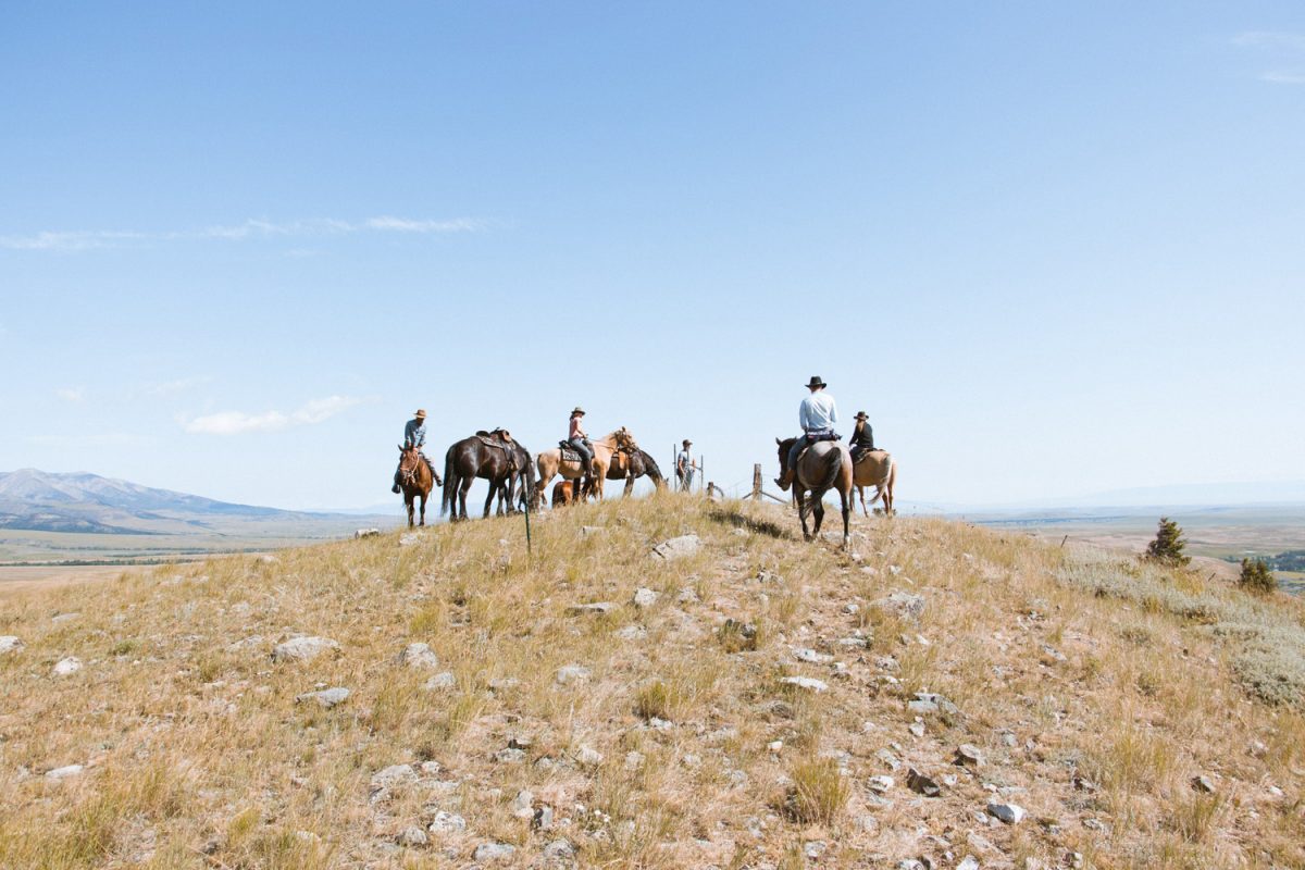 cowboys du Montana en pleine promenade.