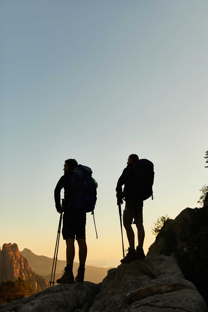 Coucher de soleil en Corse sur le GR20.