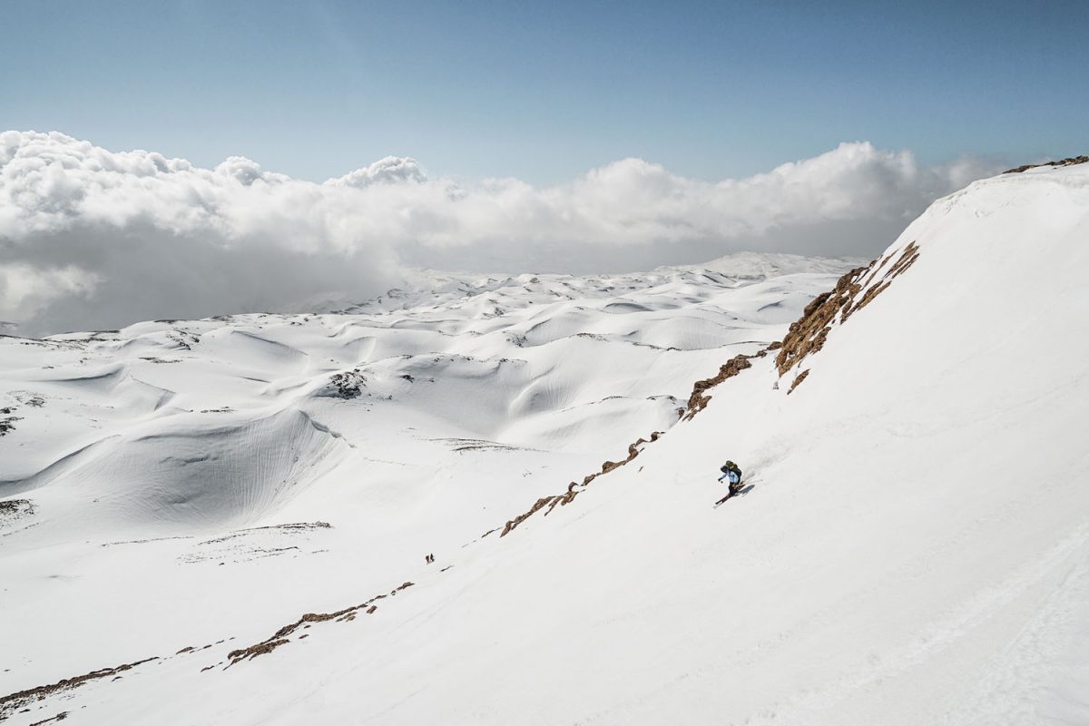 Pente descendue en ski de randonnée au Liban.