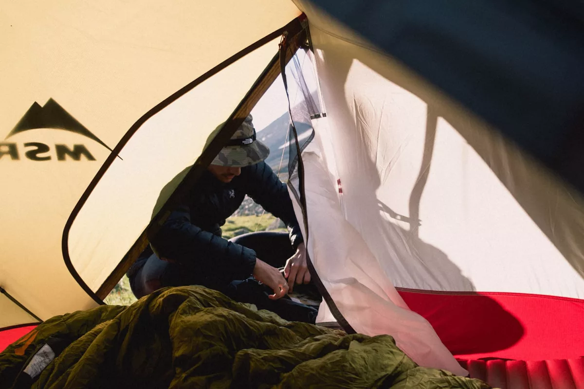 nuit en bivouac dans une tente